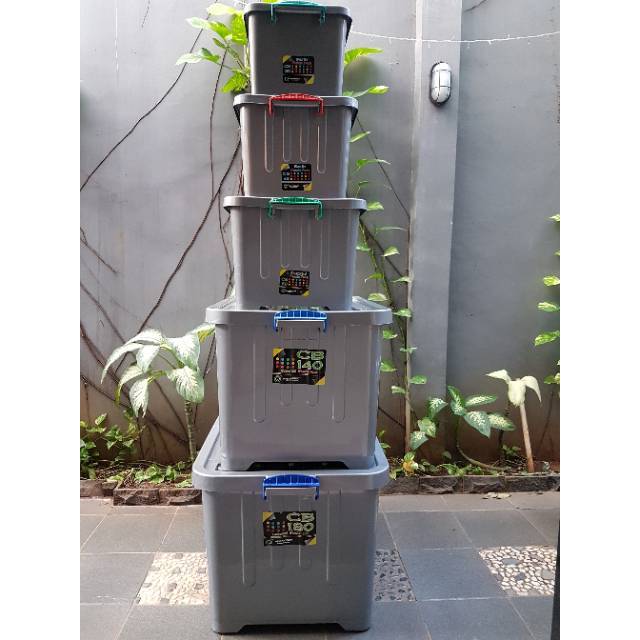 CONTAINER BOX METALIK MEREK MPW / BOX CONTAINER PLASTIK METALIK DENGAN RODA