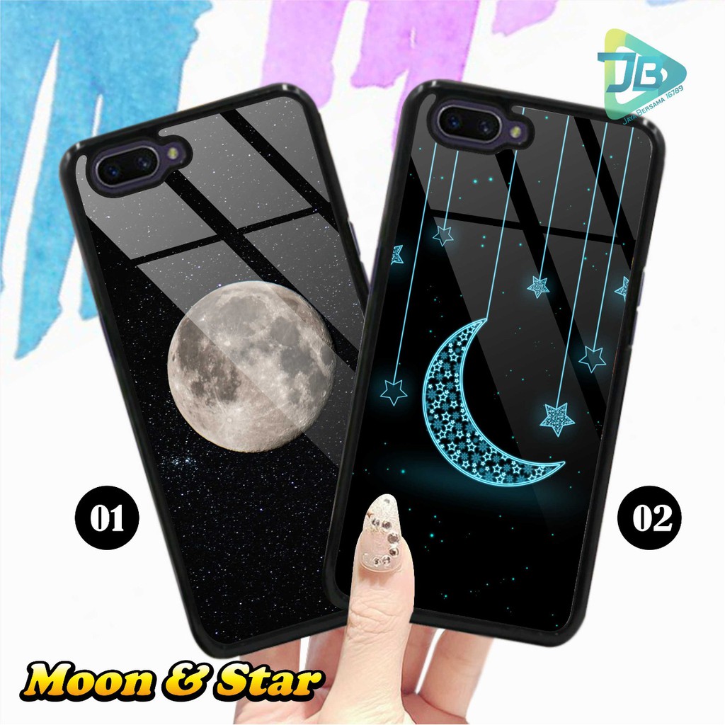 HARDCASE 2D GLOSSY MOON &amp; STAR OPPO VIVO XIAOMI SAMSUNG REALME IPHONE ALL TYPE JB4683