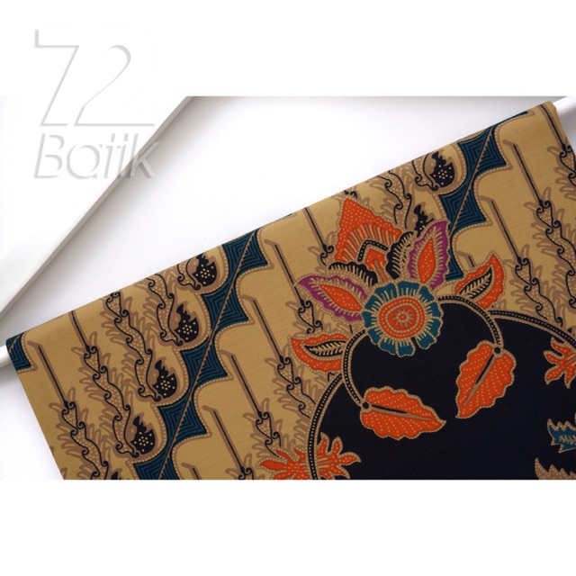 KAIN BATIK KATUN Premium Motif Parang Warna Oranye Orange Hijau Tua Krem Cream 728361 Cap 72 Jarik Jarit Samping Kebat Panjang Batik Katun Modern Premium Bahan Seragam Batik Pernikahan Kantor Keluarga Murah Kamen Jadi Batik Bali Lembaran