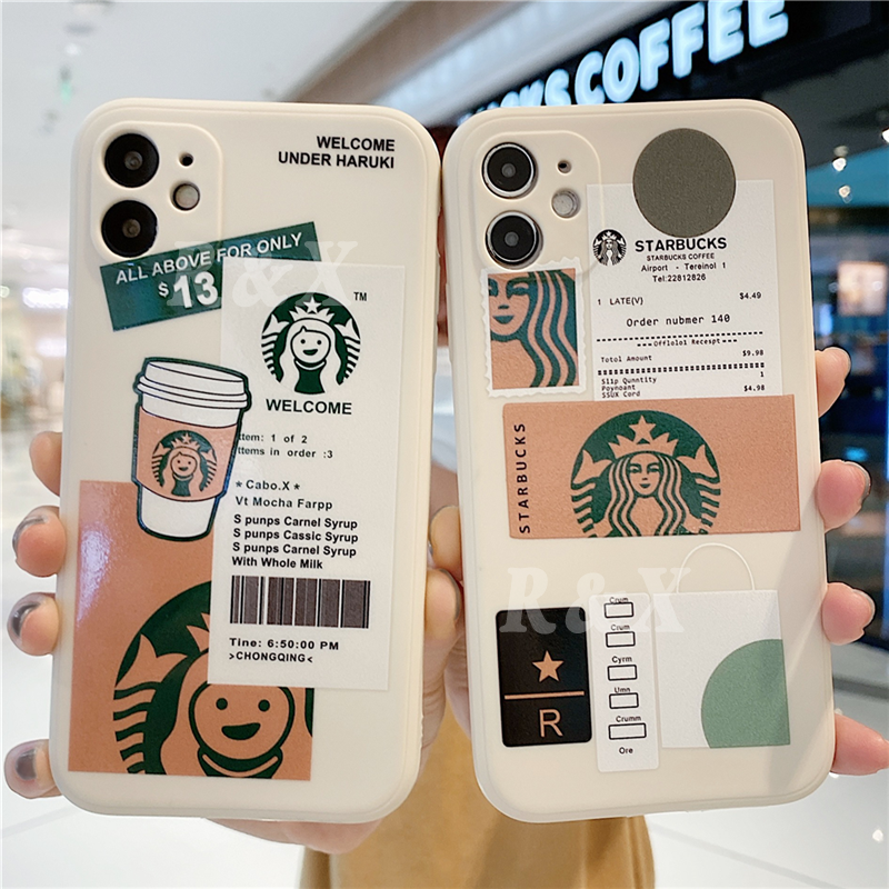 Casing Redmi 10 Note 10Pro Note11 Redmi 9T Note9S Note9 Note8 Note7 Xiaomi Poco M3 X3 NFC X3Pro Mi 11T 11TPro INS Fashion Starbucks Pattern Soft Silione Case TPU Cover