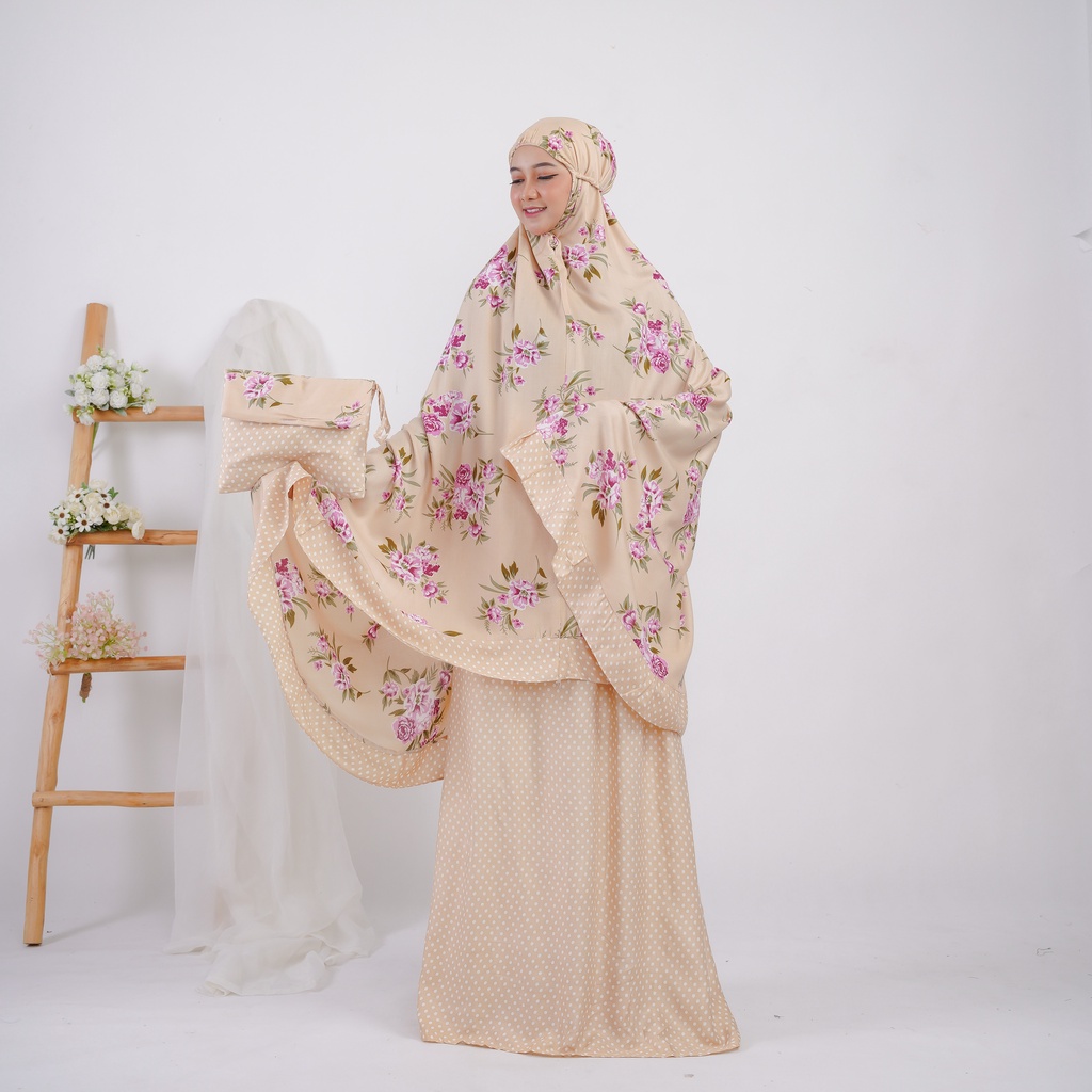 Mukena Dewasa Jumbo Rayon Bali Premium Ayesha Aksen Rempel Putri_Dania