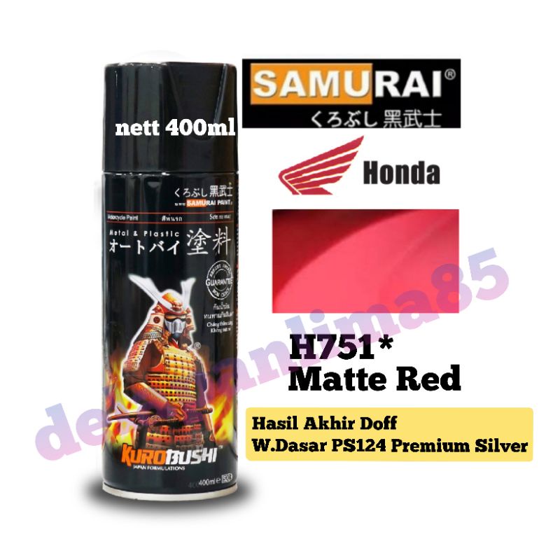 Samurai Paint H751 Matte Red/merah doff/cat semprot/pylox/pilok