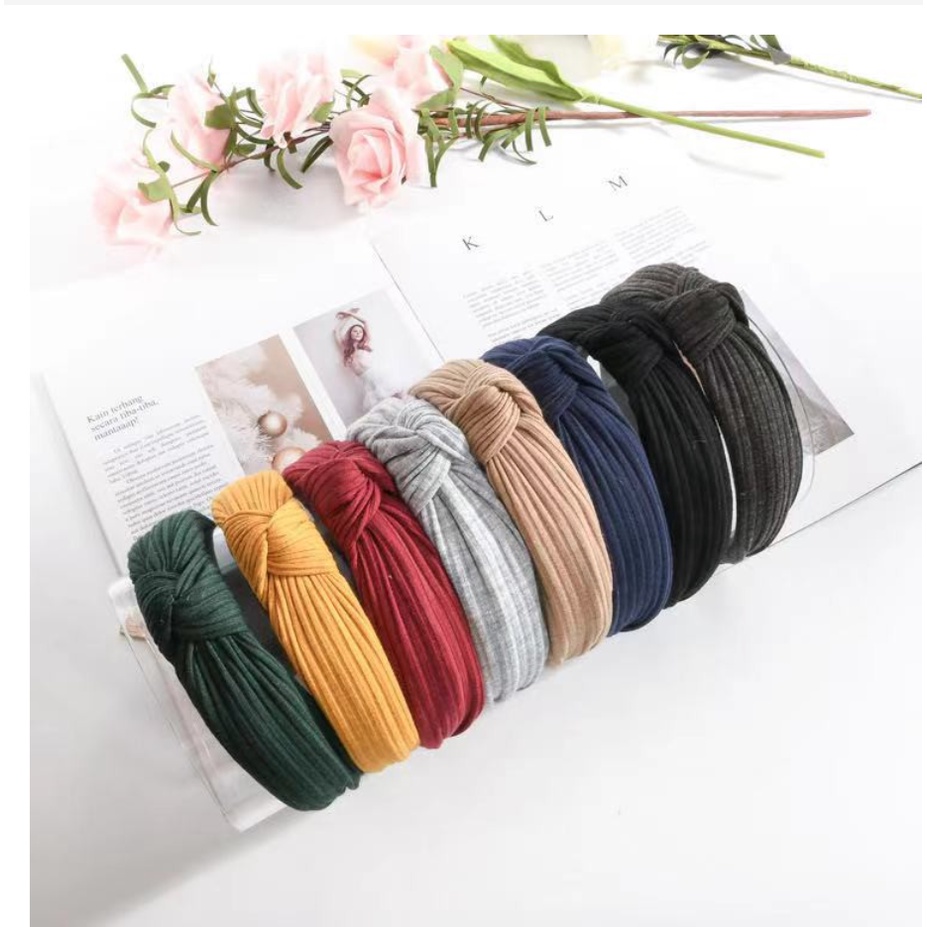 Bando Korea Bandana Wanita Murah Bando Polos Bando Simpul Aksesoris Rambut Wanita Import