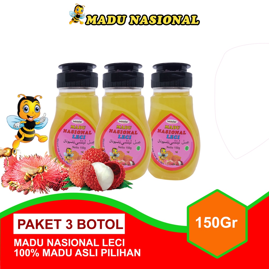 

Madu Nasional Leci 150gr 3 Botol