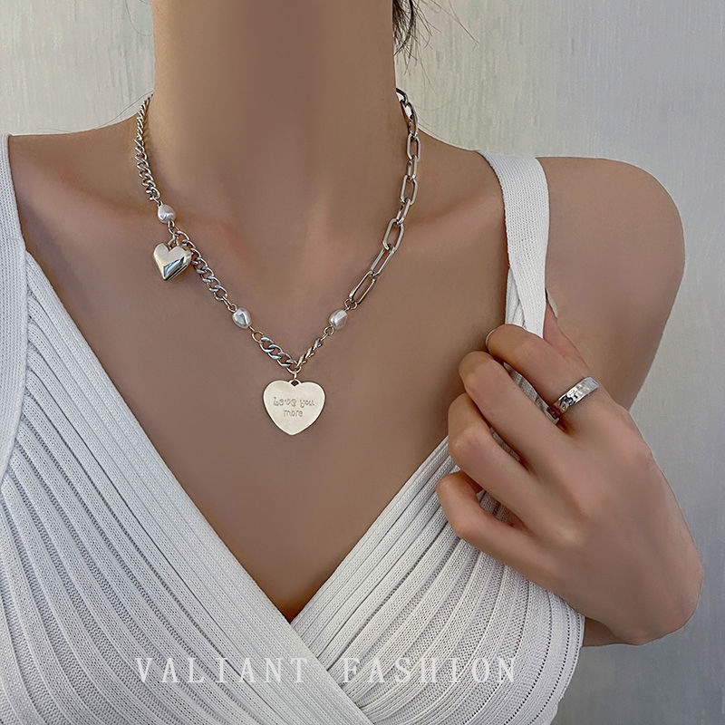 Kalung Choker Liontin Bentuk Kupu-Kupu Hati Warna Silver Untuk Wanita