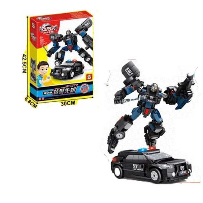 D'BEST -  BLOCK CARBOT 554PCS - 9002 MAINAN ANAK EDUKASI BLOK MOBIL JADI ROBOT