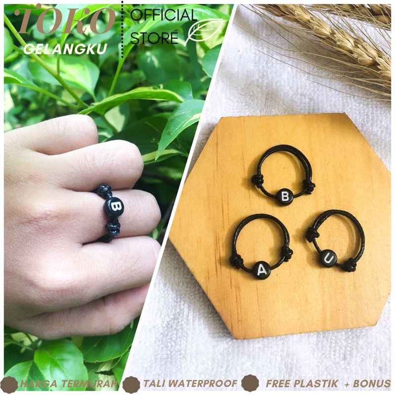 (A-Z) CINCIN HURUF BULAT / Cincin inisial Adjustable