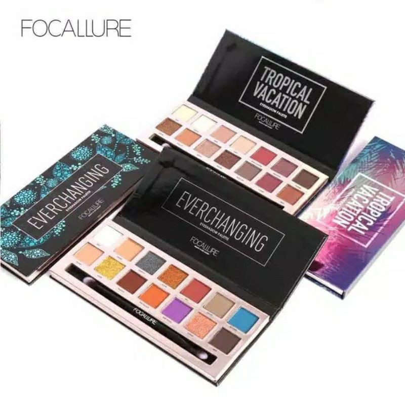 Focallure 14 Colors Eyeshadow Palette Original BPOM Tropical Vacation Everchanging