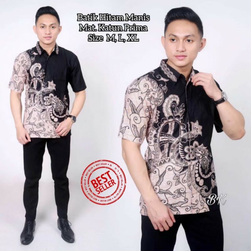 BAJU BATIK PRIA LENGAN PENDEK (BISA COD)