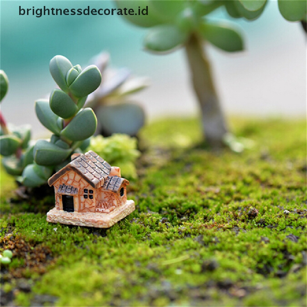 [birth] 3Pcs Micro Landscape Decoration Small Houses Handicraft Gift Garden Ornaments [ID]