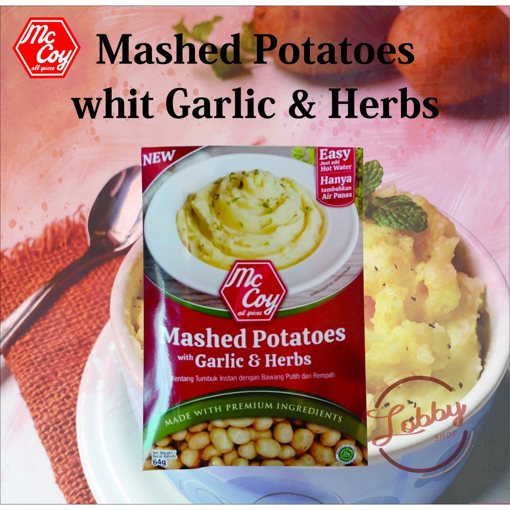 

Kentang Tumbuk Instan dengan Bawang Putih dan Rempah | Mashed Potatoes with Garlic & Herbs 64gram