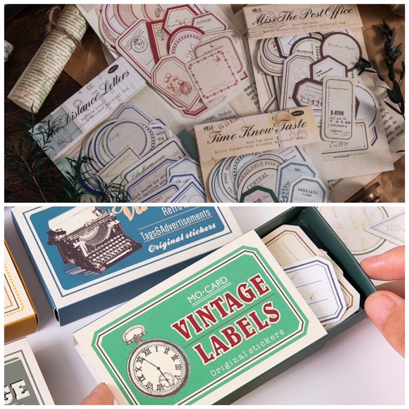 

10pc sticker vintage label memo journaling scrapbooking journal scrapbook bujo LV