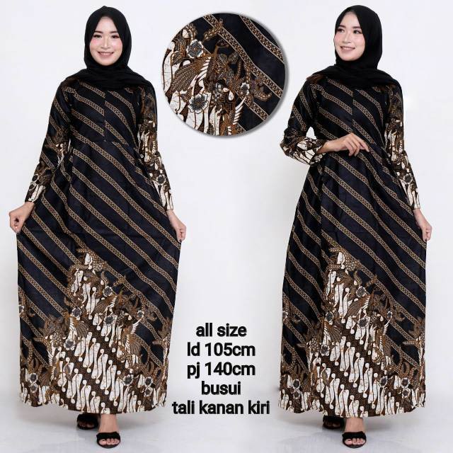 Kb99 Gamis Batik Manggar Padi Sekar Cantik Kubis Kipas Daun Kupu Nadine Gendis Allsize Jumbo