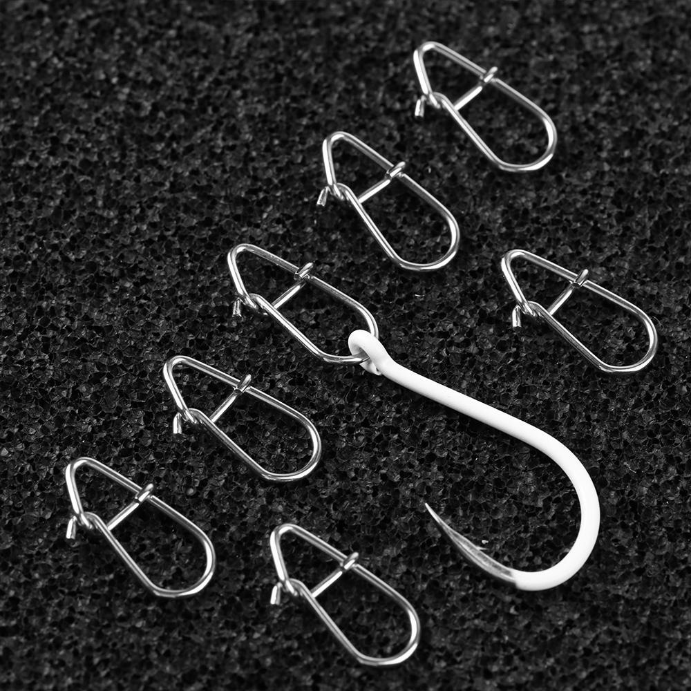 Suyo 100 Pcs Memancing Gantung Snap Baru Kualitas Tinggi Stainless Steel Tahan Lama Garis tackle Oval Split Rings