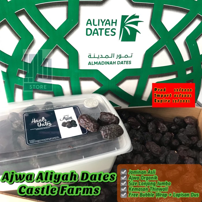 

READY - KURMA AJWA ALIYAH DATES 1KG KURMA AJWA JUMBO ORGANIK KURMA NABI AJWAH
