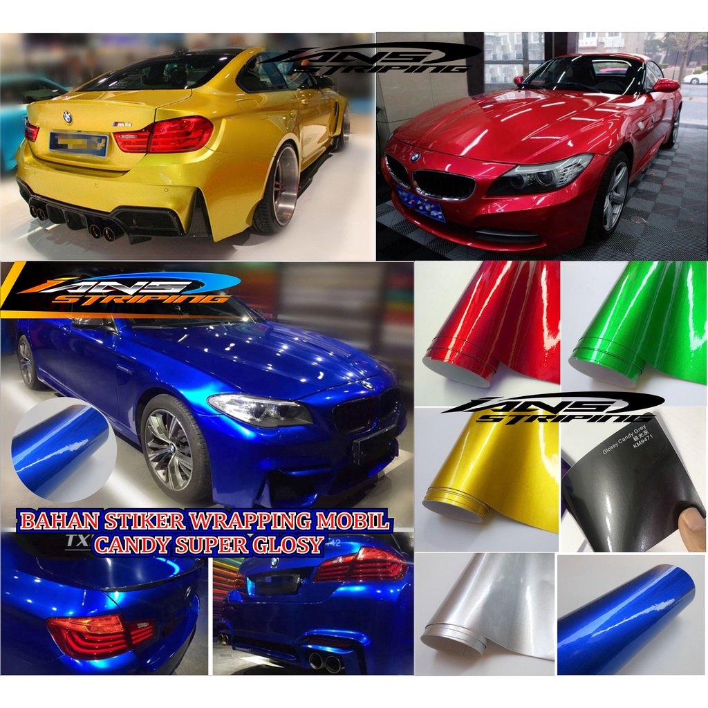 Jual Stiker Metalik Candy Super Glossy Panjang 152cm Stiker Mobil