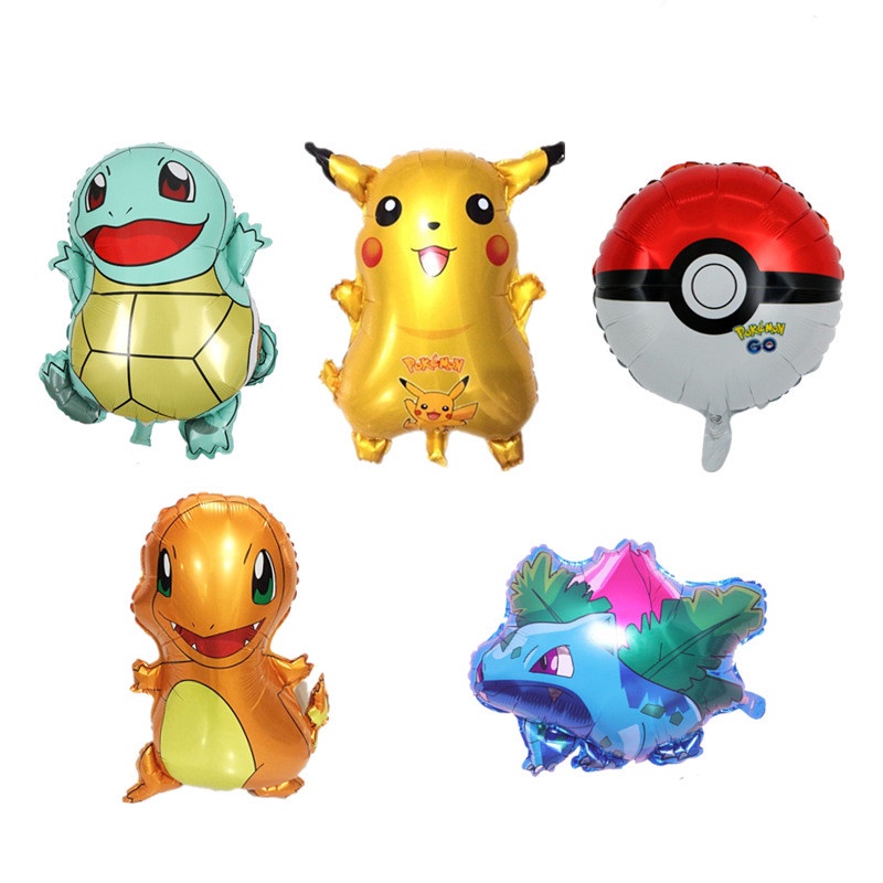 5pcs/lot Kartun Pokemon Pikachu Balon Mainan Saku Elf Ball Figurine Untuk Perlengkapan Pesta Festival Anak Hadiah