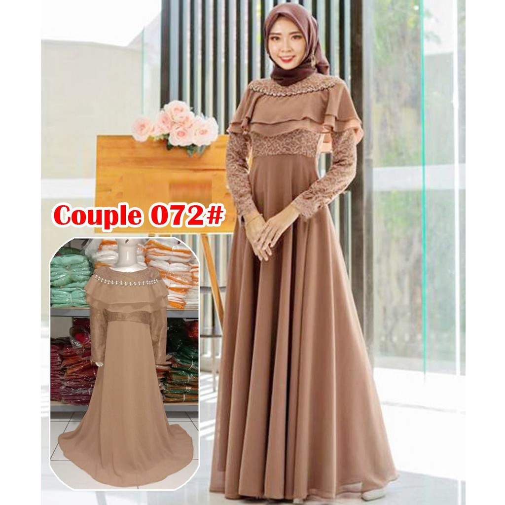 COUPLE 072# Maxi Dress muslim / dress couple ibu dan ank / Dress pesta couple