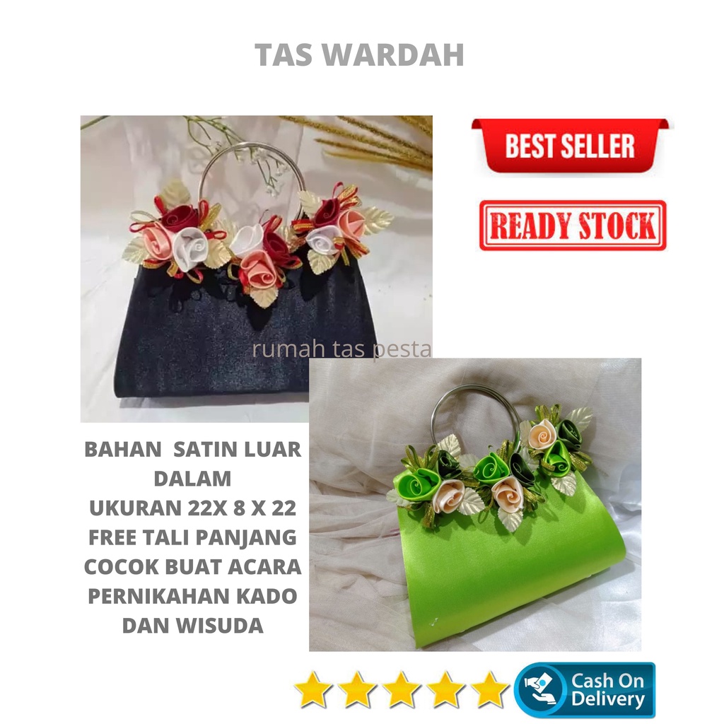 TAS PESTA WARDAH MODEL CLUTCHES DAN SELEMPANG BAHAN SATIN HALUS TERMURAH BISA COD BEST SELLER BELI 2 SATU ONGKIR HEMAT ONGKIR