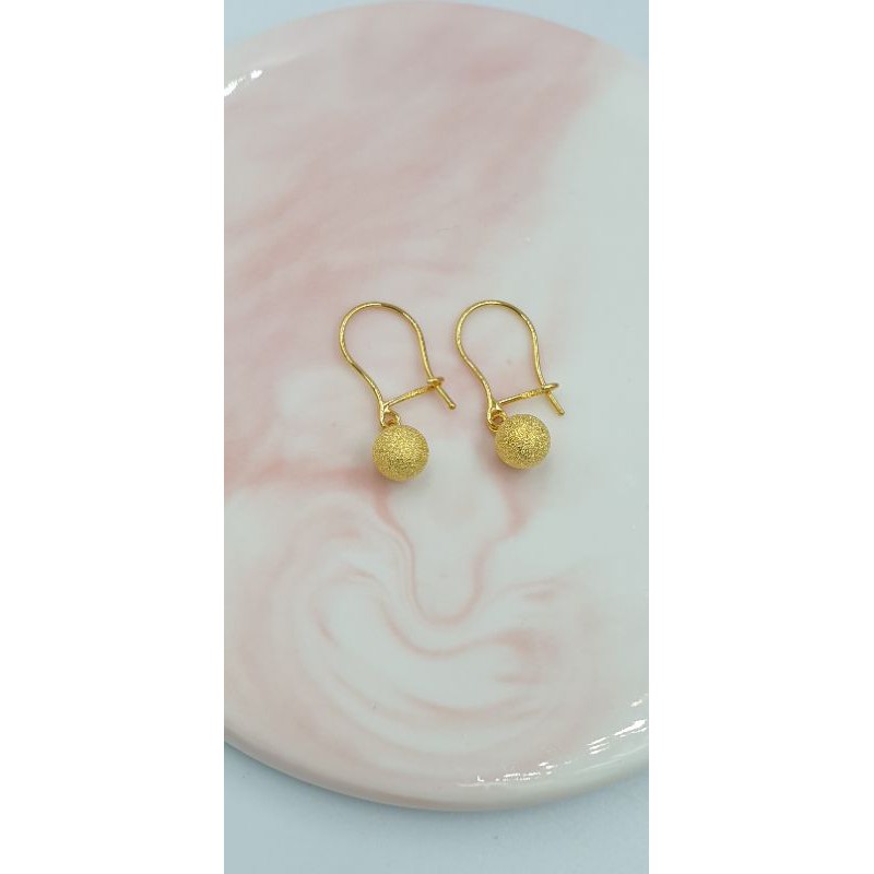 Anting emas asli 16K / 700 dewasa model bola pasir