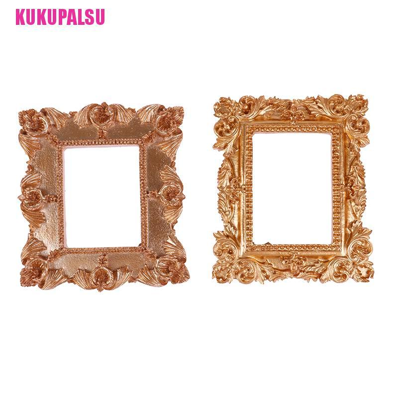 (Full) 1pc Frame Foto Gaya Retro Warna Emas Untuk Dekorasi Nail Art