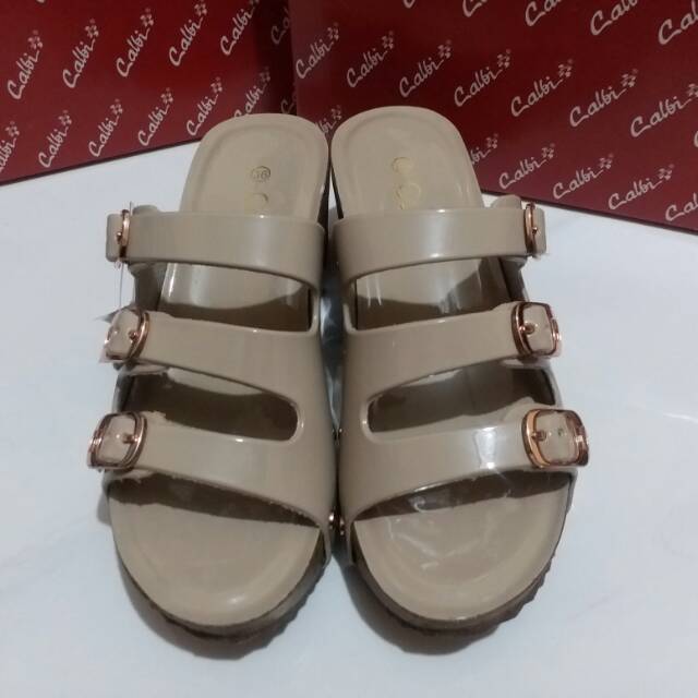 Sz 36-40 wedges sandal 3 Gesper glossy DJM 0391 merk Calbi
