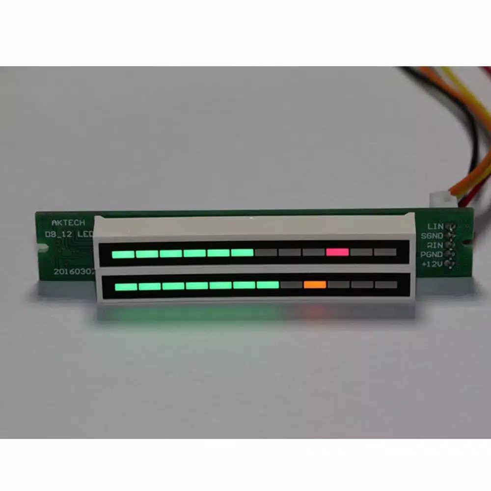 Jual LAMPU DUAL 12 LED VU METER MUSIC AUDIO DISPLAY PEAK POWER MUSIC SPEAKER Diskon