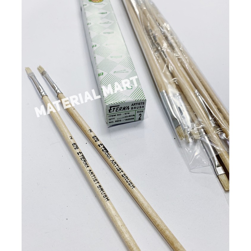 Kuas Lukis Eterna No 2 | Kuas Gambar | Peralatan Melukis | Paint Brush Per [1 PC] Material Mart