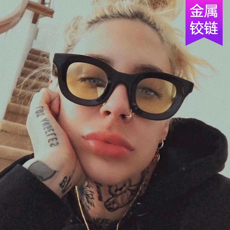 COD✨Kacamata Hitam Leopard Korea Kepribadian Cekung Bingkai Kecil Retro Fashion Bulat Sederhana Retro Sunglasses Klasik Frame Besar Kaca mata Lensa UV400 Untuk Eyeglasses Fashion Pria Wanita Import