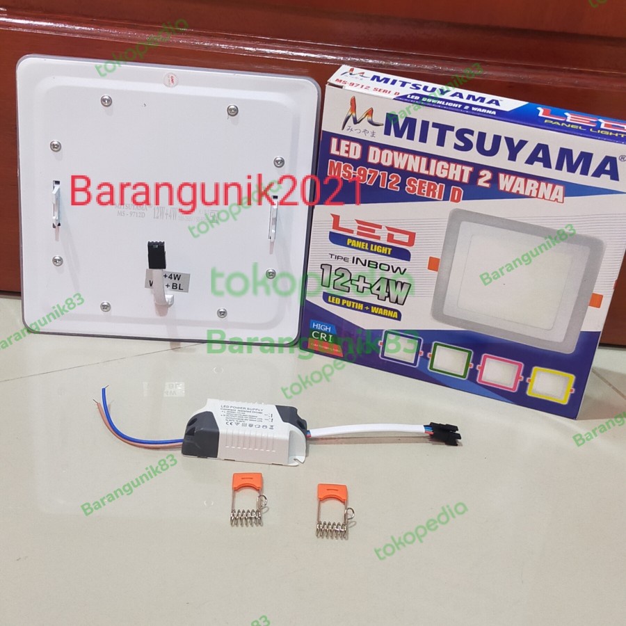 Barangunik2021-Lampu LED downlight 12 + 4 Watt warna Mitsuyama Ms 9712 seri D/Lampu Dinding Warna