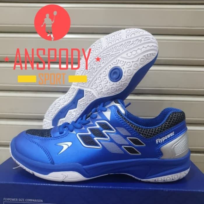 SEPATU BADMINTON FLYPOWER KALASAN 3 BLUE BLACK SILVER