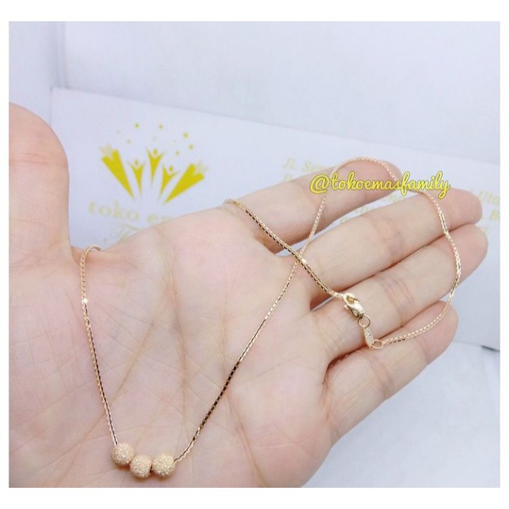 Kalung Emas Dewasa Dan Anak 375 420 700 Model Bola Doff Pasir Shopee Indonesia