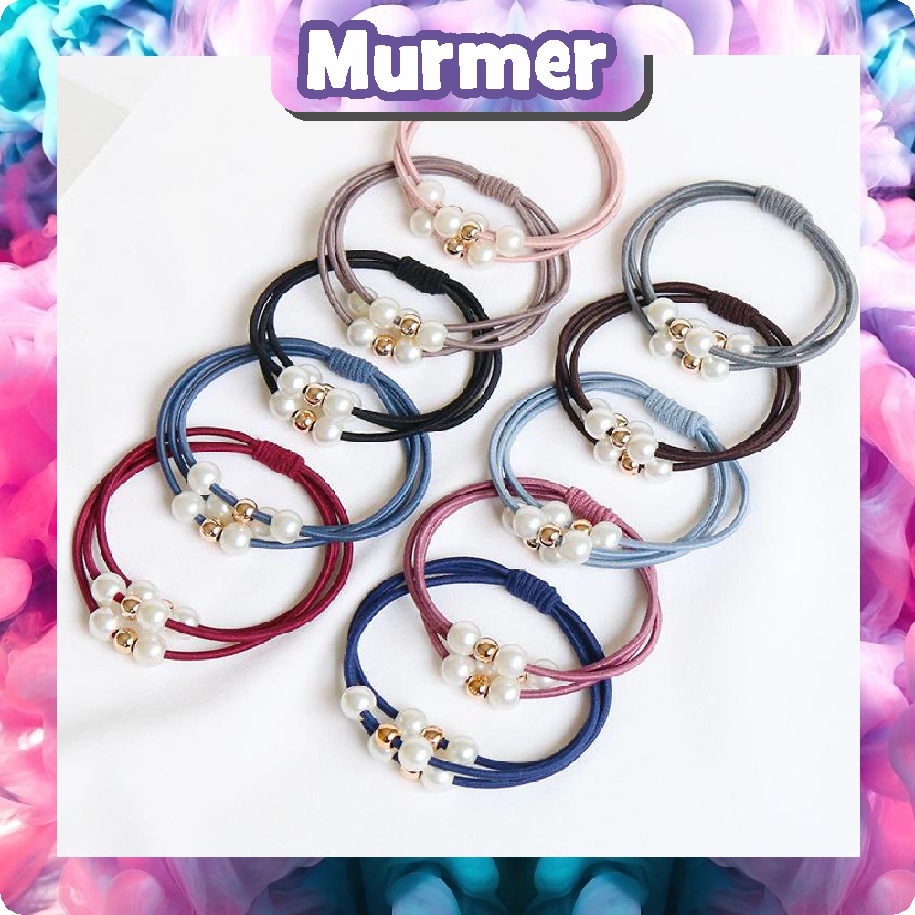 MurmerOfficial R123 IKAT RAMBUT MUTIARA PITA FASHION GAYA KOREA WANITA KARET KUNCIR