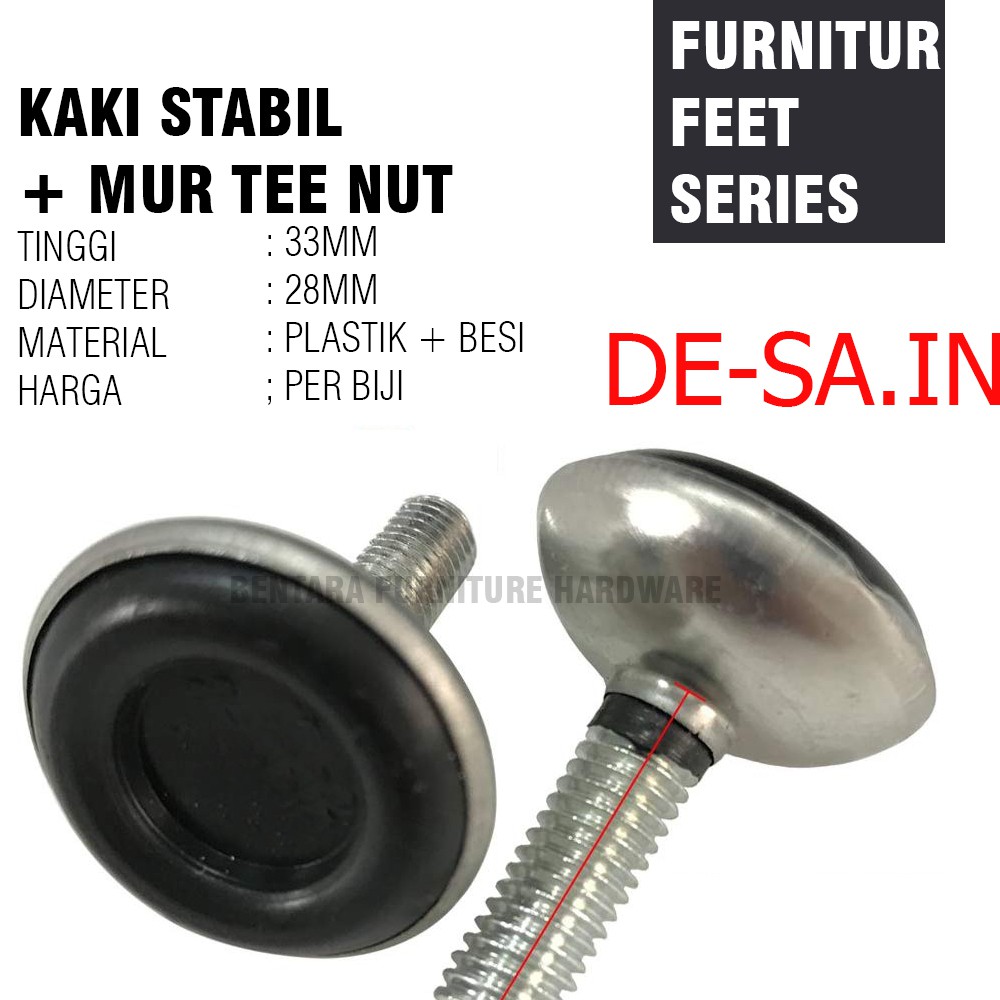 Baut M8 Kaki Stabil Sofa &amp; Meja - Furniture Feet Adjuster