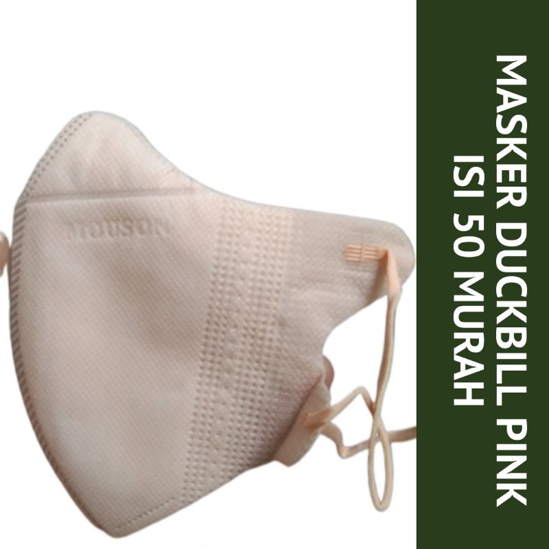 MASKER Duckbill warna pink isi 50 terbaru