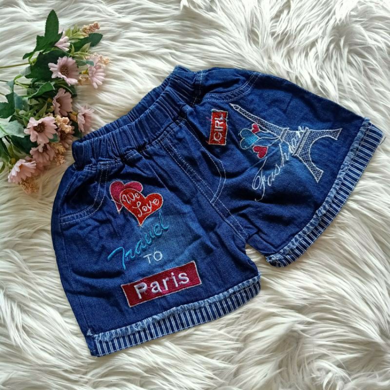 Hotpants Jeans Anak / Celana Jeans Anak Perempuan / Celana Pendek Levis Anak Motif Pita