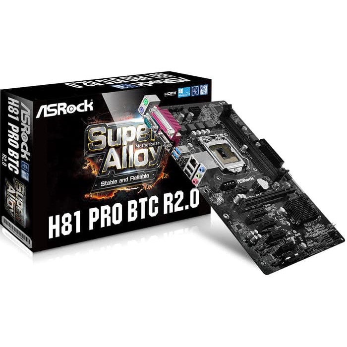 ASRock H81 Pro BTC Motherboard Intel LGA1150 DDR3 ATX Mining