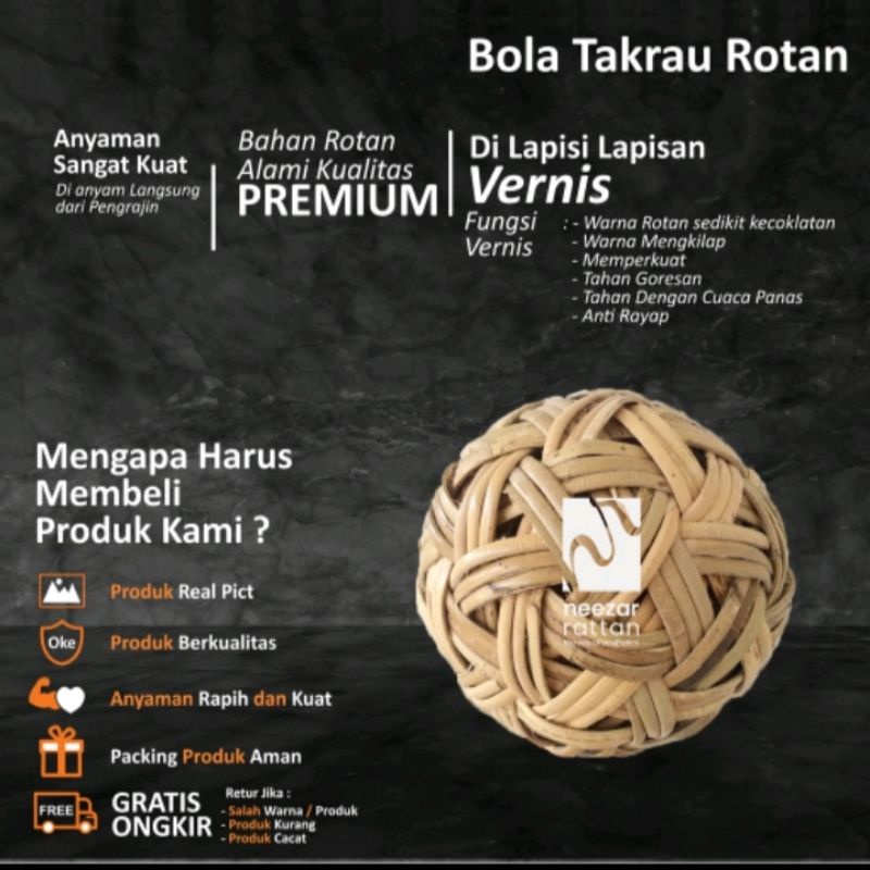Bola sepak takraw dari Rotan Asli - Olah Raga Takraw - bola Takraw