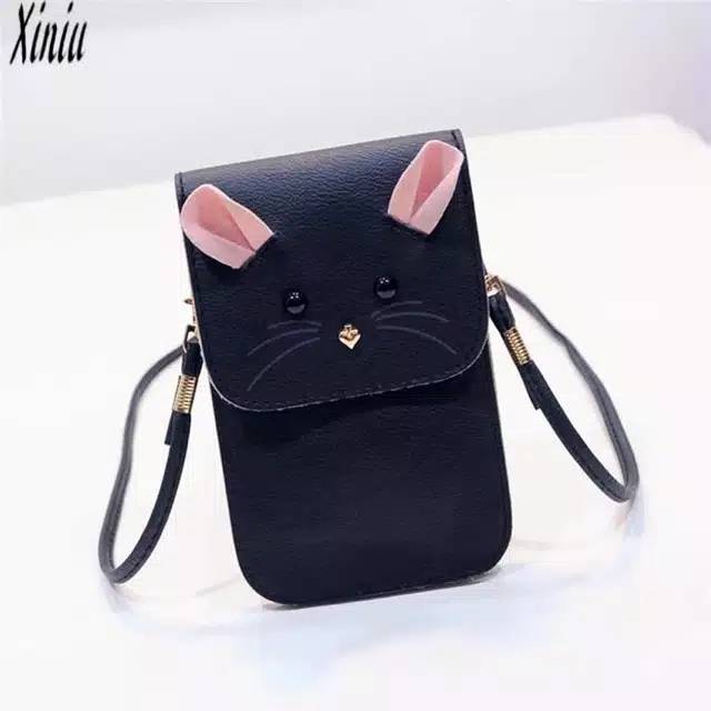 Tas slempang poket mini kucing