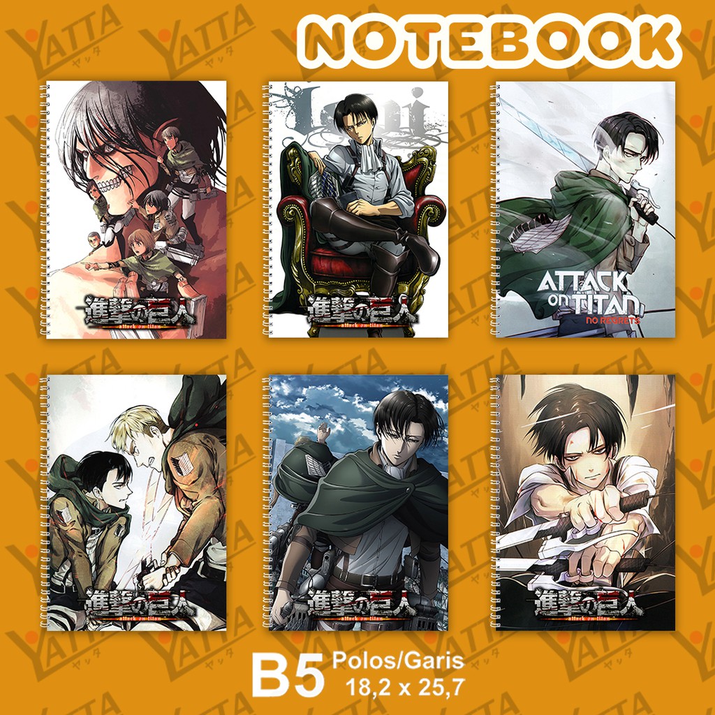 

Notebook Anime Ukuran B5 18,2 x 25,7 cm Shingeki no Kyojin Attack on Titan YOTAKUSHOP