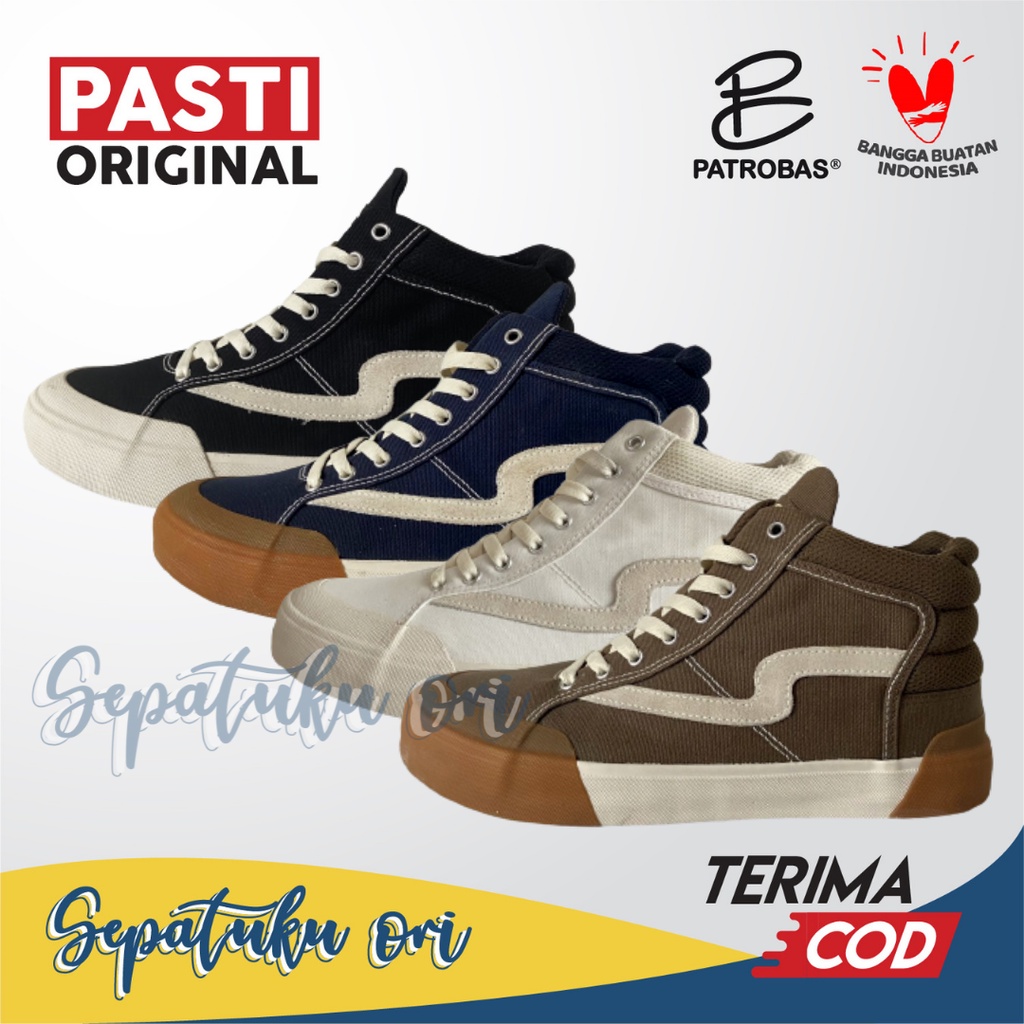 Sepatu Patrobas Cloud High Black White Navy Gum Olive Off White Original | Sneakers Casual Pria Wani
