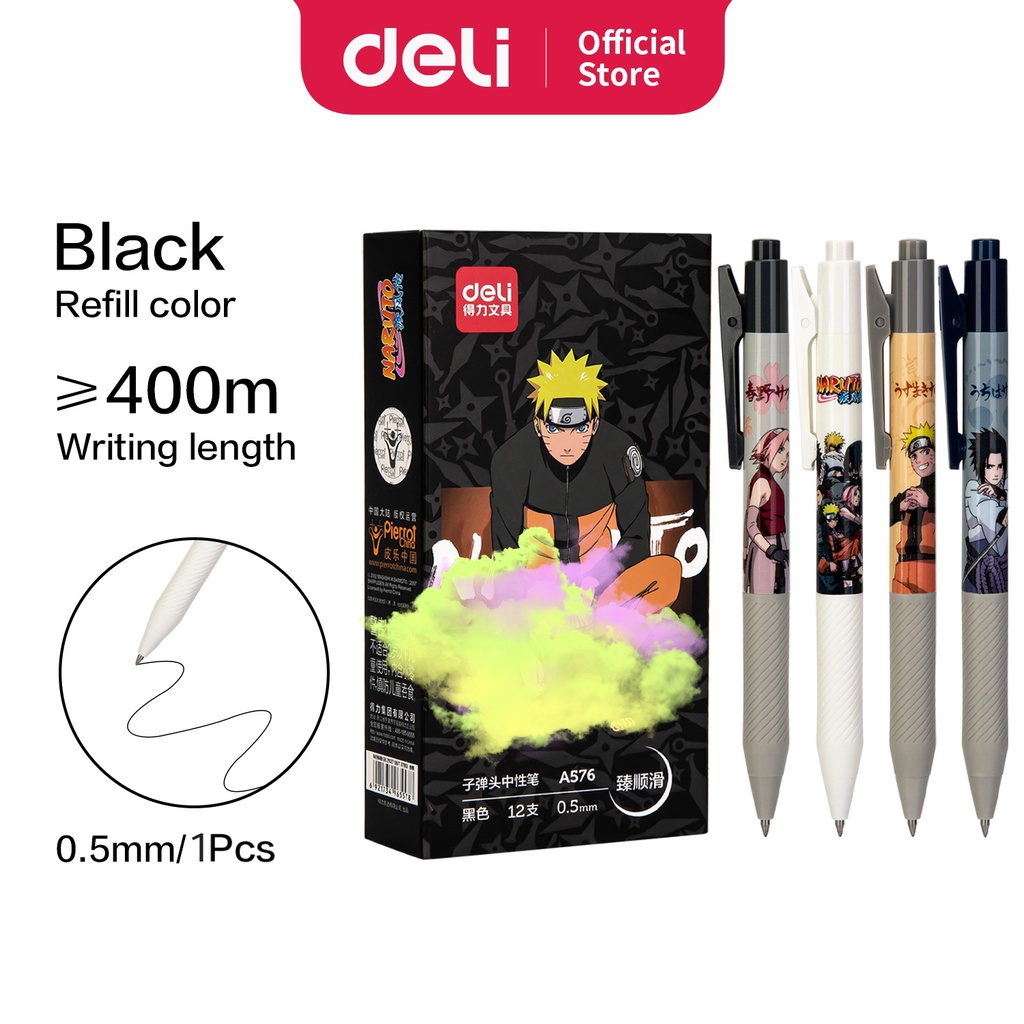 

Deli Gel Pen / Pulpen Gel Cetek 0.5mm Tinta Hitam Desain Naruto A576