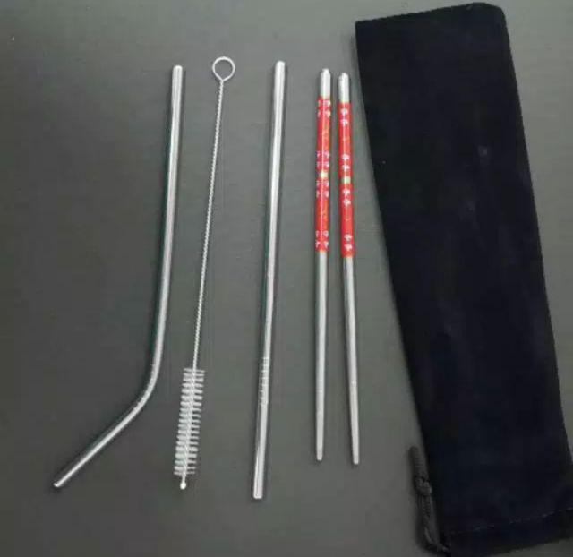(free Sendok Garpu)noona Sedotan Sumpit Stainless Set