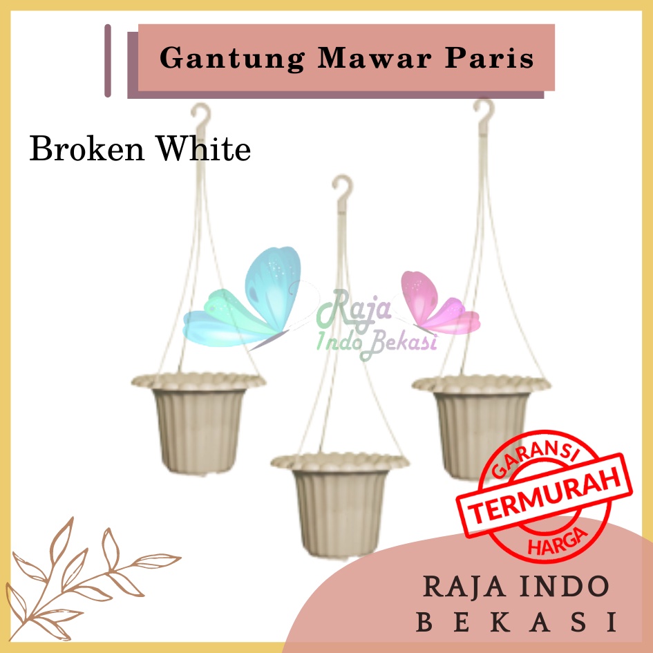 Pot Gantung 20 Broken White Krem - Pot Gantung Dinding 17 20 Putih Murah Unik