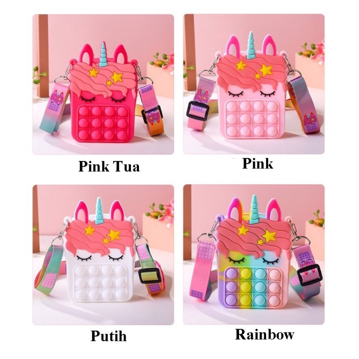 Tas Selempang Anak Pop IT Unicorn - Handbag Pop IT Jelly - SC