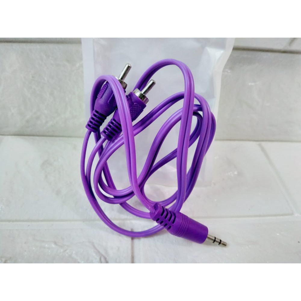 Kabel RCA Audio AUX Panjang 100m 1meter 2in1 Kabel Pemutar Musik Hp Ke- Speaker