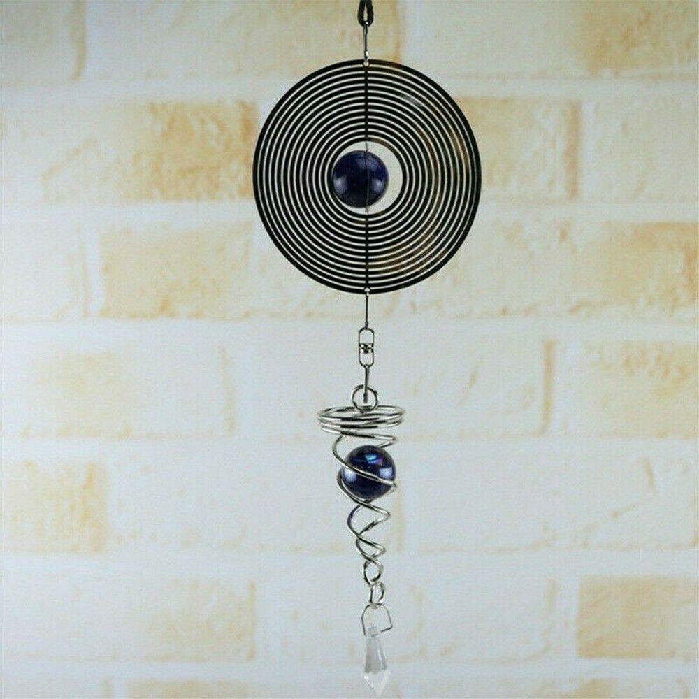 R-bunga Lonceng Angin Berputar Spinner Suncatcher Kristal Liontin Windchime