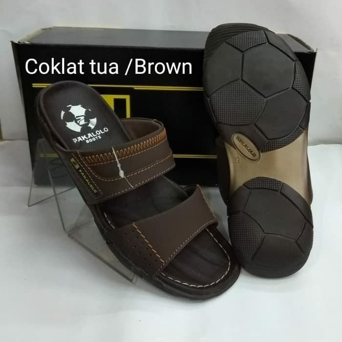 Sandal kulit pakalolo  N 2353 brown sendal casual pria ori terbats