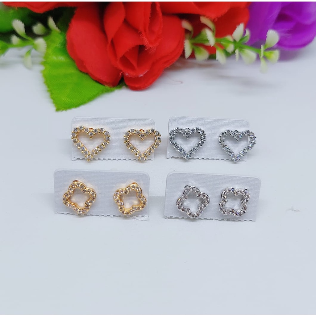 Anting tusuk permata lapis ema perhiasan fashion 0193-0196