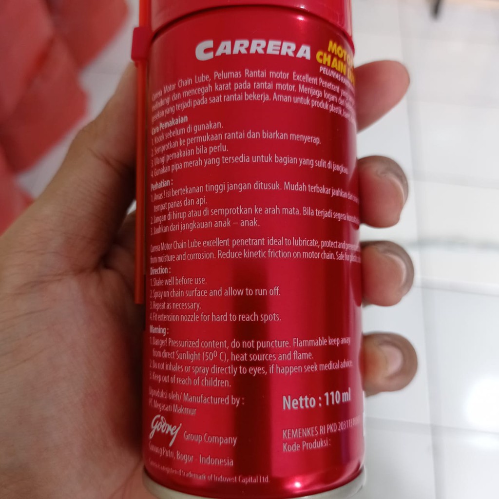 CARRERA Chain lube 110ML | Minyak Rantai CARRERA 110ML | Pelumas Rantai Motor | Parawatan Rantai